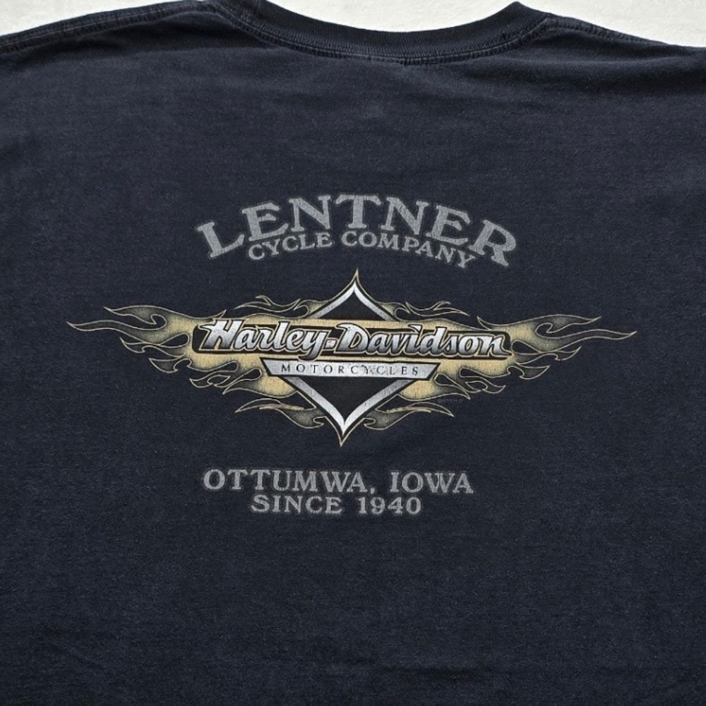 Harley Davidson Proper Attire Black T-Shirt Lentner‎ Iowa Graphic Mens XL Biker - Picture 4 of 9